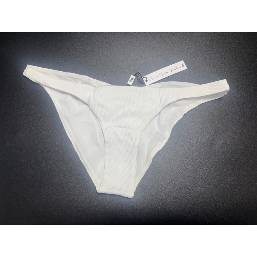 Monica Hansen‎ Beachwear NWT Forever Pearls Nude Ribbed Full Coverage Bottom Med